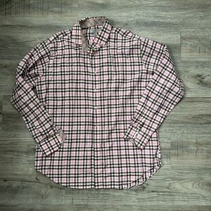 Jack Stone Men's Button Down Pink and Brown Plaid Sz XL